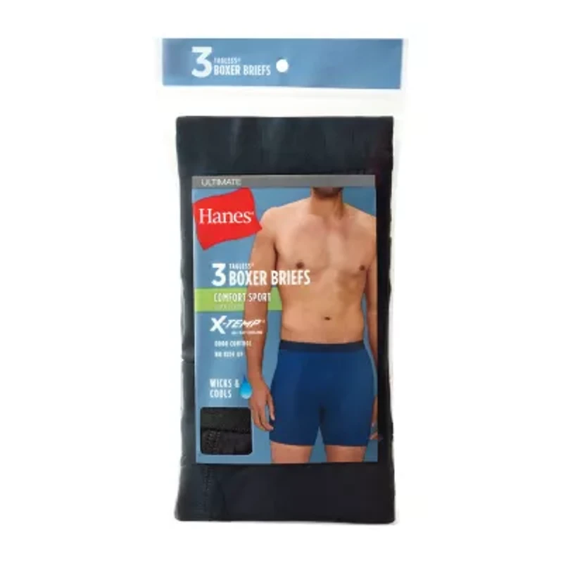 Hanes® Men's Ultimate 3-Pack Comfort Sport Boxer Briefs Underwear