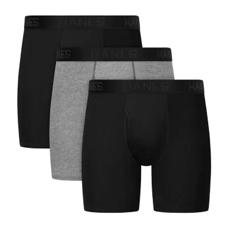 Hanes Mens 3 Pack Boxer Briefs Ubbbb3