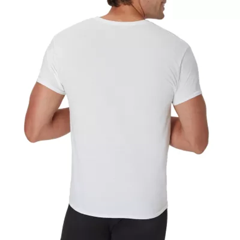 Hanes Mens 3 Pack Short Sleeve V Neck Moisture Wicking T-Shirt