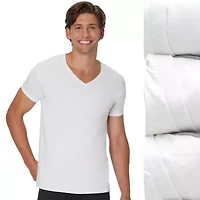 Hanes Mens 3 Pack Short Sleeve V Neck Moisture Wicking T-Shirt