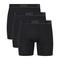 Hanes® Men's Ultimate 3-Pack Moves X-TEMP® Performance Regular Leg Boxer Briefs Underwear with Total Support Pouch™ Umsbh3