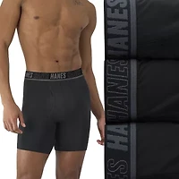 Hanes® Men's Ultimate 3-Pack Moves X-TEMP® Performance Regular Leg Boxer Briefs Underwear with Total Support Pouch™ Umsbh3