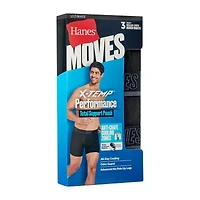 Hanes® Men's Ultimate 3-Pack Moves X-TEMP® Performance Regular Leg Boxer Briefs Underwear with Total Support Pouch™ Umsbh3