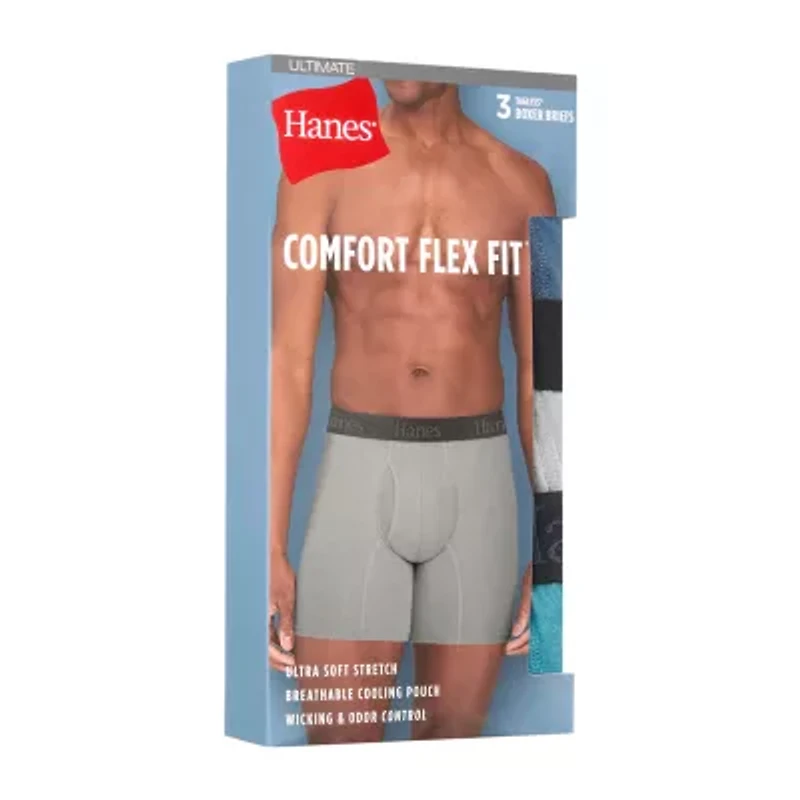 Hanes® Mens Ultimate 3-Pack Comfort Flex Fit® Boxer Briefs Underwear Ucfbb3