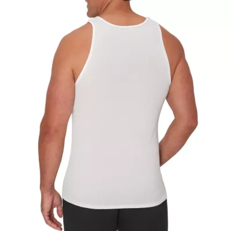 Hanes Mens U Neck Sleeveless 4 Pack Tall Tank