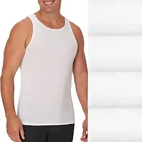 Hanes Mens U Neck Sleeveless 4 Pack Tall Tank