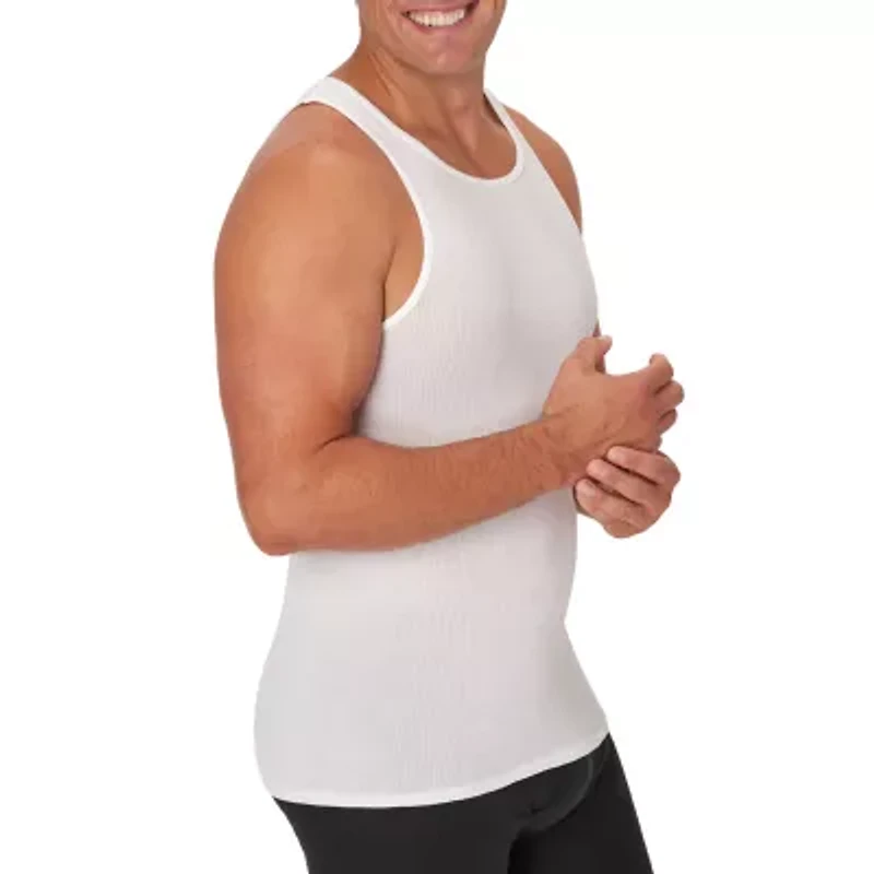 Hanes Mens U Neck Sleeveless 4 Pack Tall Tank