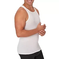 Hanes Mens U Neck Sleeveless 4 Pack Tall Tank