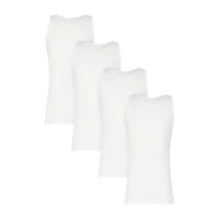 Hanes Mens U Neck Sleeveless 4 Pack Tall Tank