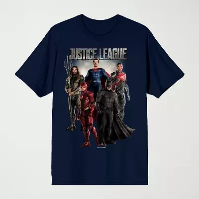Novelty Mens Crew Neck Short Sleeve Relaxed Fit Justice League Graphic T-Shirt