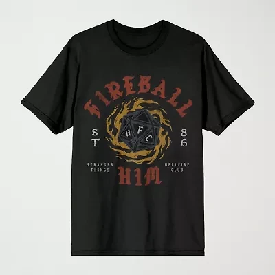 Novelty Mens Crew Neck Short Sleeve Relaxed Fit Stranger Things Graphic T-Shirt