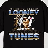 Novelty Mens Crew Neck Short Sleeve Relaxed Fit Looney Tunes Graphic T-Shirt