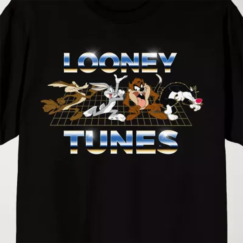 Novelty Mens Crew Neck Short Sleeve Relaxed Fit Looney Tunes Graphic T-Shirt