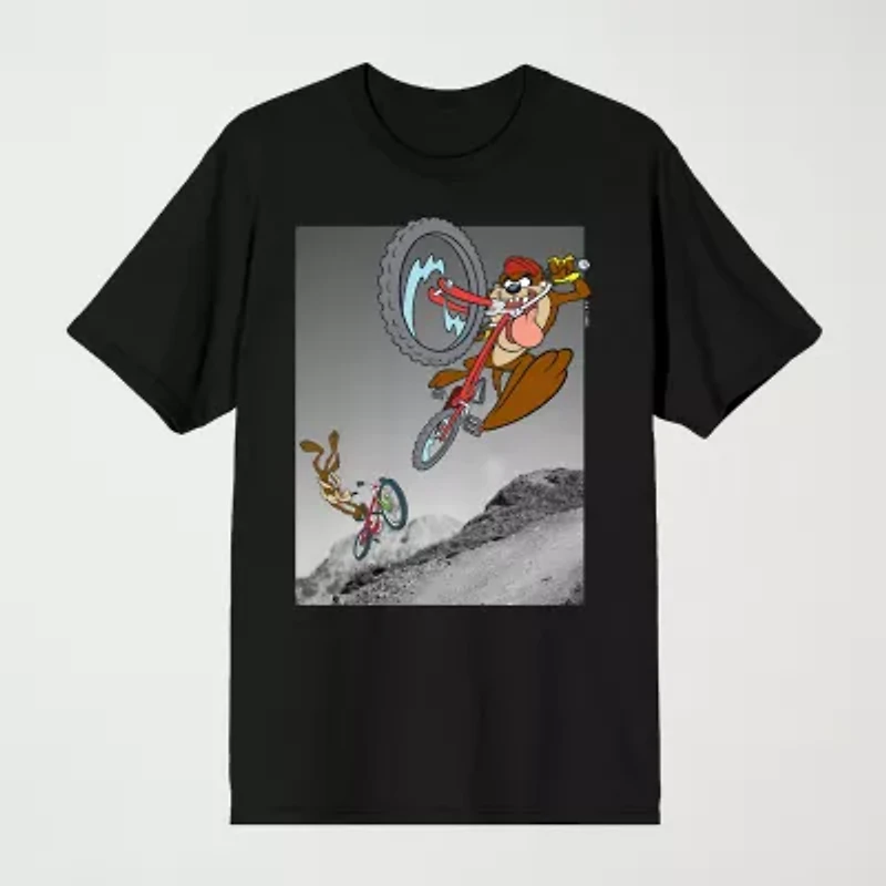 Novelty Mens Crew Neck Short Sleeve Relaxed Fit Looney Tunes Graphic T-Shirt