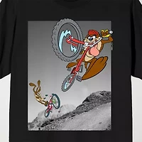 Novelty Mens Crew Neck Short Sleeve Relaxed Fit Looney Tunes Graphic T-Shirt