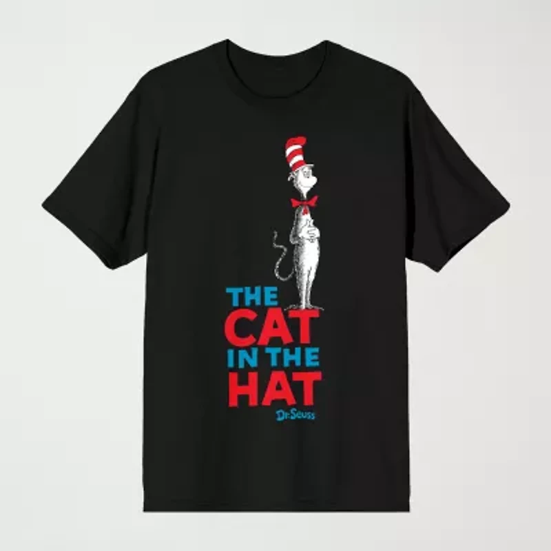 Novelty Mens Crew Neck Short Sleeve Relaxed Fit Dr. Seuss Graphic T-Shirt