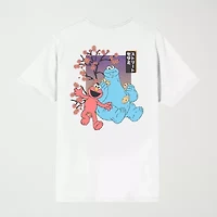 Novelty Mens Crew Neck Short Sleeve Relaxed Fit Sesame Street Graphic T-Shirt