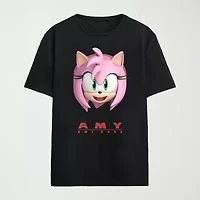 Novelty Mens Crew Neck Short Sleeve Relaxed Fit Sonic the Hedgehog Graphic T-Shirt