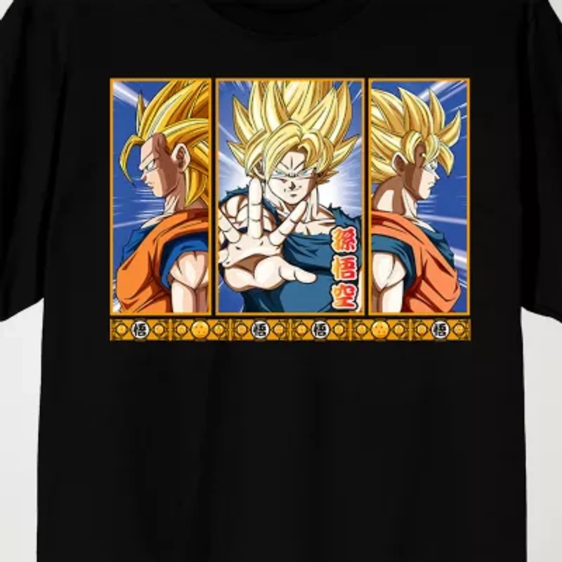 Novelty Mens Crew Neck Short Sleeve Relaxed Fit Dragon Ball Z Graphic T-Shirt