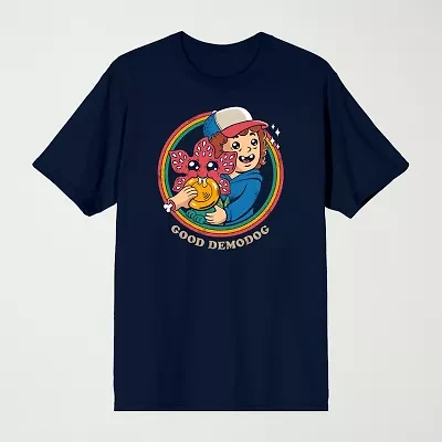 Novelty Mens Crew Neck Short Sleeve Relaxed Fit Stranger Things Graphic T-Shirt