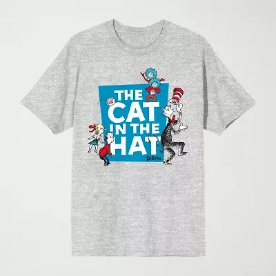 Novelty Mens Crew Neck Short Sleeve Relaxed Fit Dr. Seuss Graphic T-Shirt