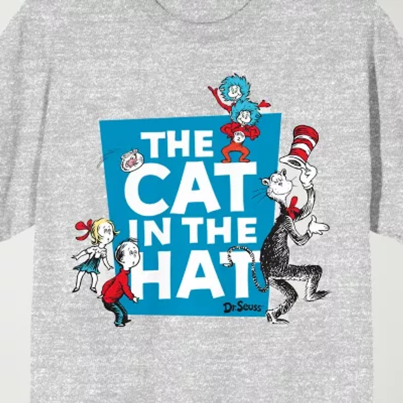 Novelty Mens Crew Neck Short Sleeve Relaxed Fit Dr. Seuss Graphic T-Shirt