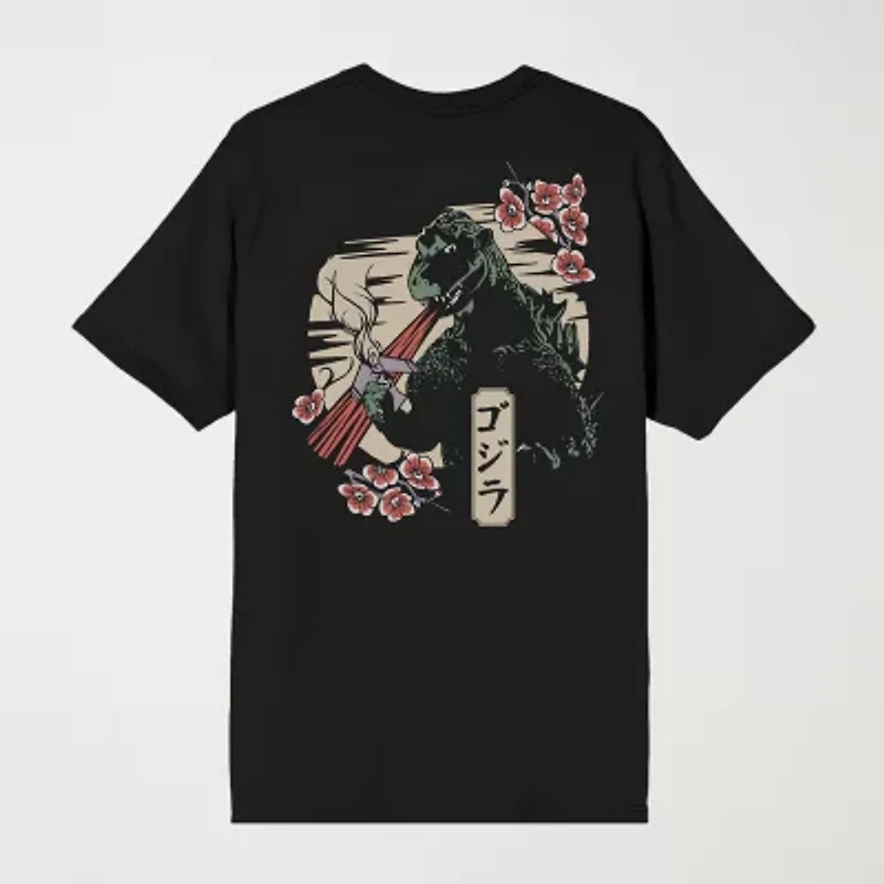 Novelty Mens Crew Neck Short Sleeve Relaxed Fit Godzilla Graphic T-Shirt