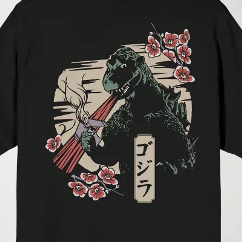 Novelty Mens Crew Neck Short Sleeve Relaxed Fit Godzilla Graphic T-Shirt