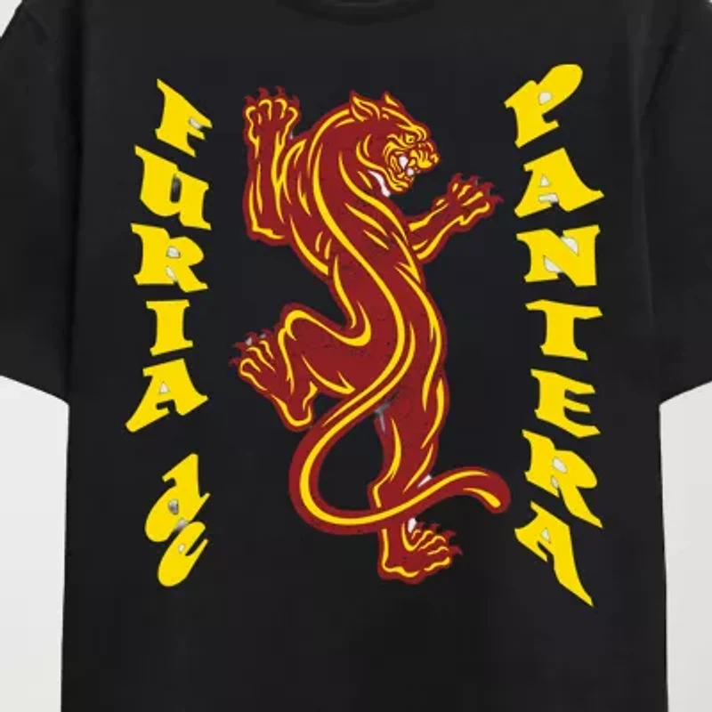 Novelty Mens Crew Neck Short Sleeve Relaxed Fit Cobra Kai Graphic T-Shirt