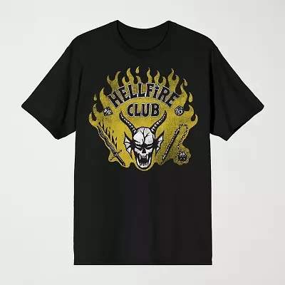 Novelty Mens Crew Neck Short Sleeve Relaxed Fit Stranger Things Graphic T-Shirt