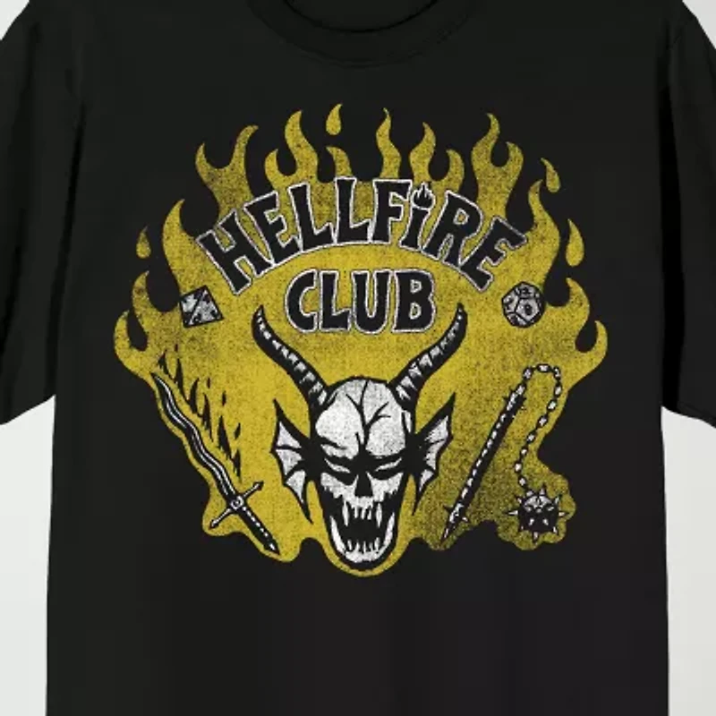 Novelty Mens Crew Neck Short Sleeve Relaxed Fit Stranger Things Graphic T-Shirt