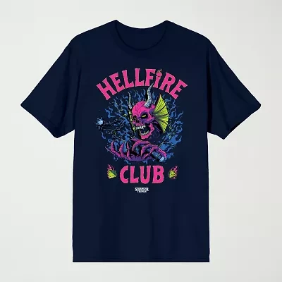 Novelty Mens Crew Neck Short Sleeve Relaxed Fit Stranger Things Graphic T-Shirt