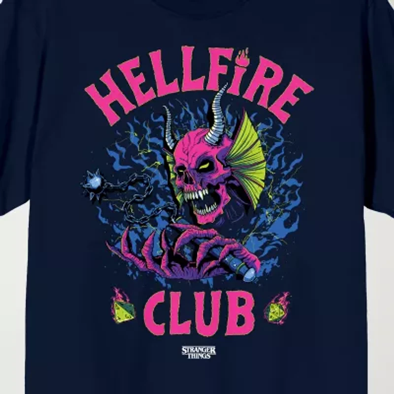 Novelty Mens Crew Neck Short Sleeve Relaxed Fit Stranger Things Graphic T-Shirt