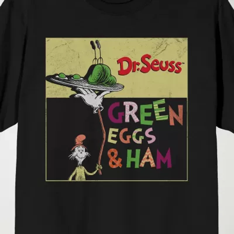 Novelty Mens Crew Neck Short Sleeve Relaxed Fit Dr. Seuss Graphic T-Shirt