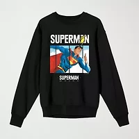 Novelty Mens Crew Neck Long Sleeve Superman Sweatshirt