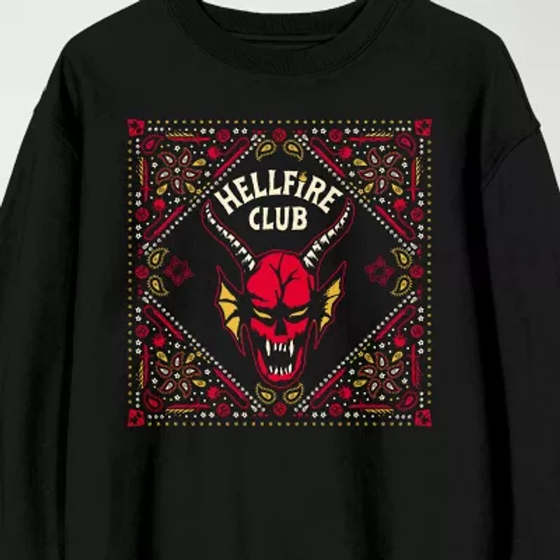 Novelty Mens Crew Neck Long Sleeve Stranger Things Sweatshirt