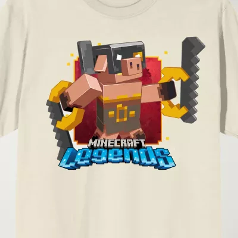 Novelty Mens Crew Neck Short Sleeve Relaxed Fit Minecraft Graphic T-Shirt
