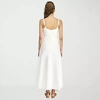 belle vie Womens Sleeveless Midi Fit + Flare Dress