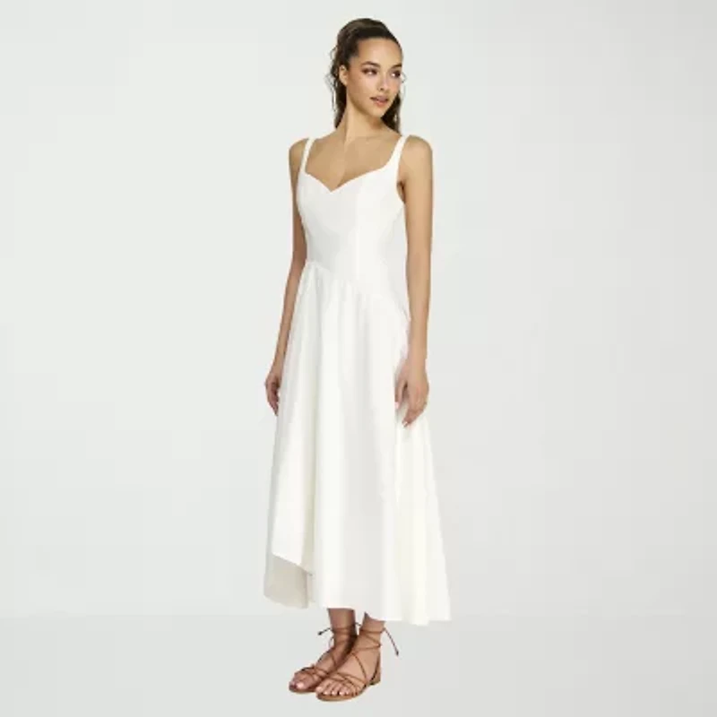 belle vie Womens Sleeveless Midi Fit + Flare Dress