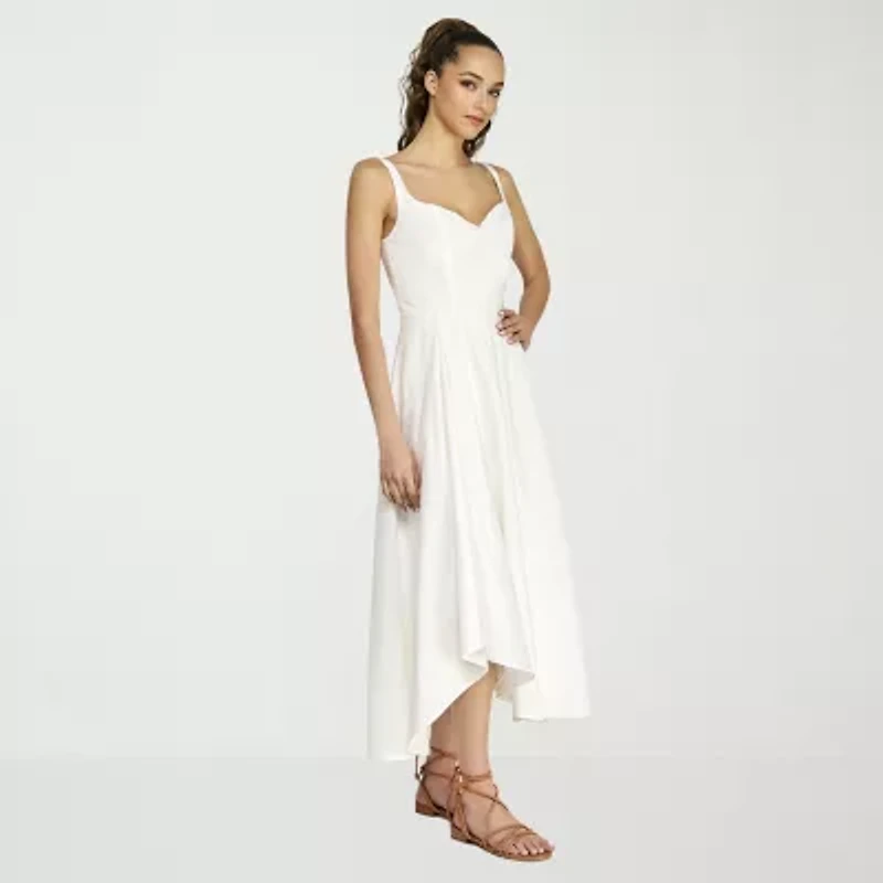 belle vie Womens Sleeveless Midi Fit + Flare Dress