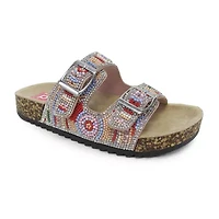 Pop Reema Little & Big Kid Girls Adjustable Strap Footbed Sandals