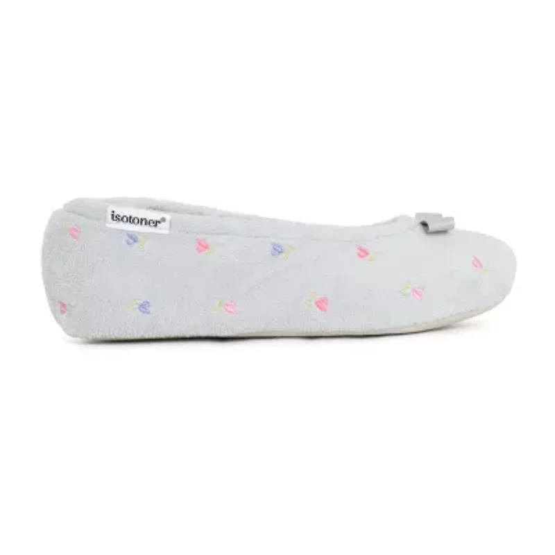 Isotoner Microterry Womens Ballerina Slippers