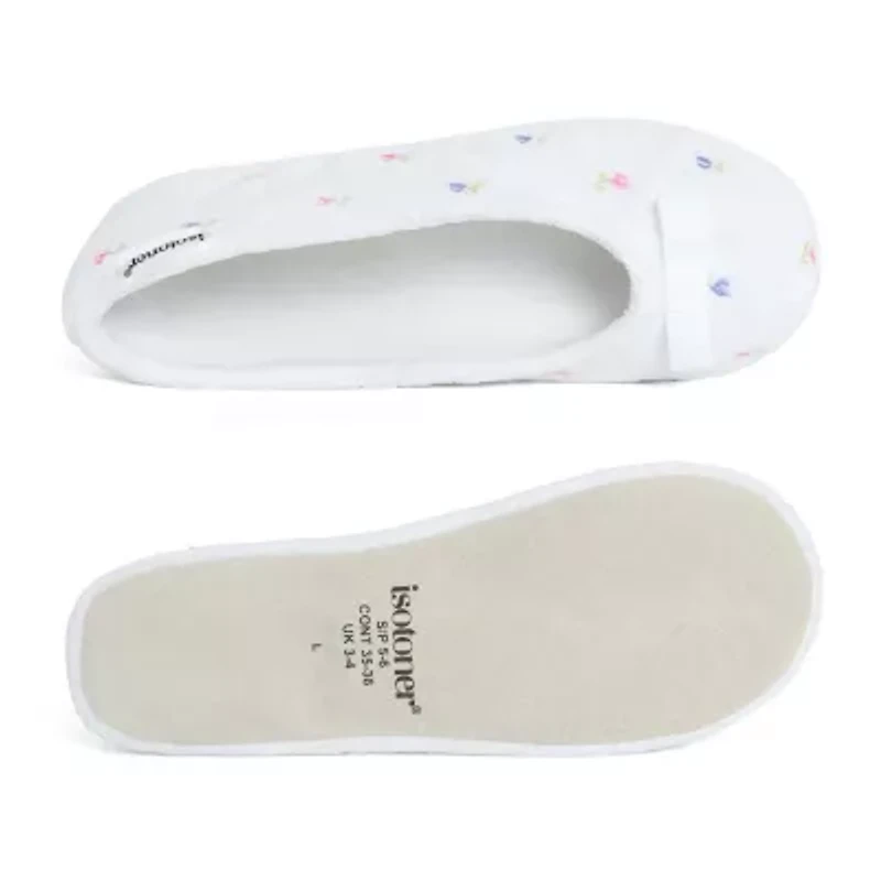 Isotoner Microterry Womens Ballerina Slippers