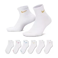 Nike Everyday Plus Cushioned Unisex Adult Breathable Multi-Pack 6 Pair Quarter Ankle Socks