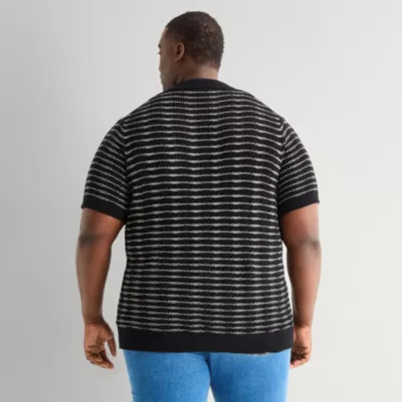 mutual weave Big and Tall Mens Short Sleeve Polo Sweater