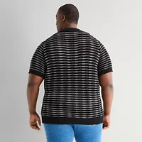 mutual weave Big and Tall Mens Short Sleeve Polo Sweater