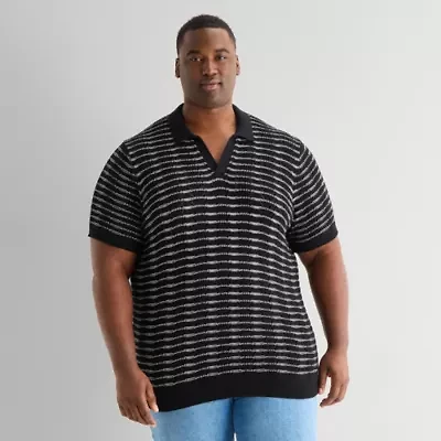 mutual weave Big and Tall Mens Short Sleeve Polo Sweater