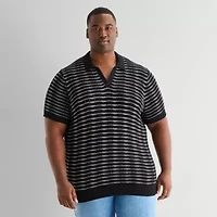 mutual weave Big and Tall Mens Short Sleeve Polo Sweater