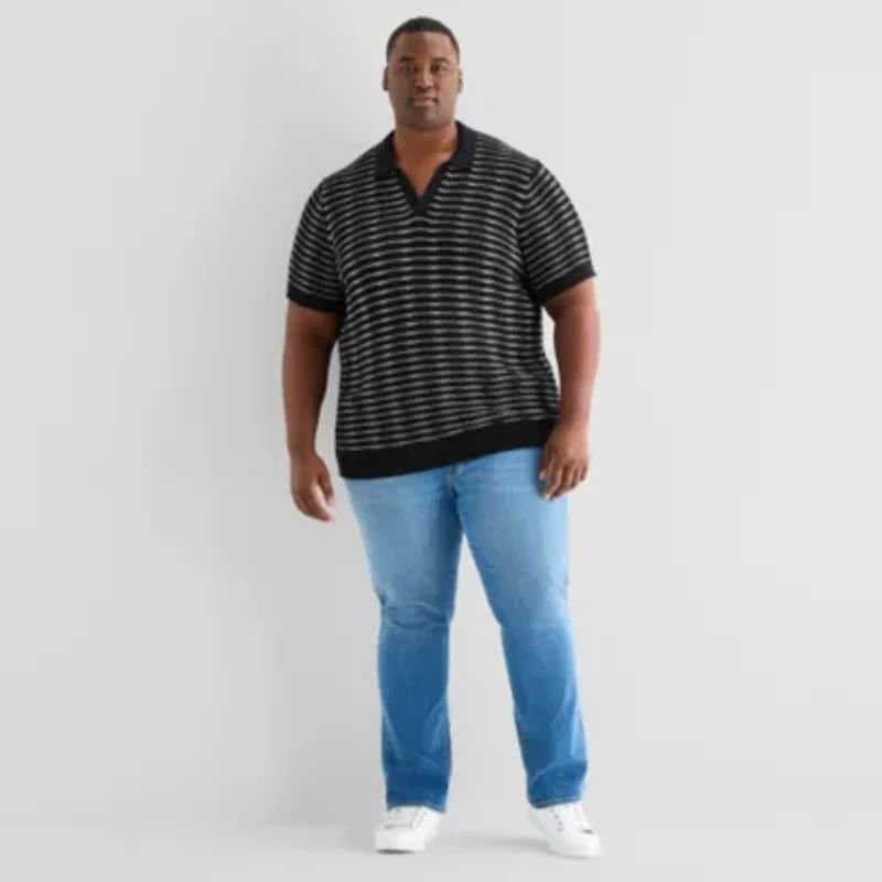 mutual weave Big and Tall Mens Short Sleeve Polo Sweater