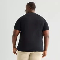 Shaquille O'Neal XLG™ Ribbed Dropneedle Mens V Neck Short Sleeve Big and Tall T-Shirt